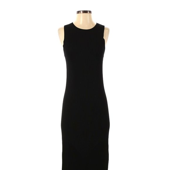 Banana Republic Side Slit Midi Dress, Black, Small - Picture 2 of 8